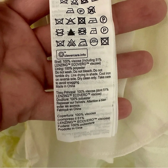 All Saints Demi Marama Dress in Citrus Yellow Short Puff Sleeve V-Neck Sz 8 NWT - Picture 8 of 9